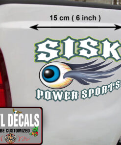 2 Pcs Personalized Hot Rod Garage Flying Eyeball Speed Shop Vinyl Sticker 09879