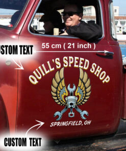 2 Pcs Personalized Hot Rod Garage Flying Piston And Wrench Kustom Kulture Set 02 Vinyl Stickers 09806