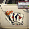 2 Pcs Personalized Hot Rod Garage Four Aces Large Playing Cards Hot Rod Vintage Vinyl Sticker 09912