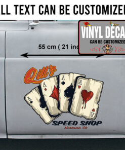 2 Pcs Personalized Hot Rod Garage Four Aces Large Playing Cards Hot Rod Vintage Vinyl Sticker 09912