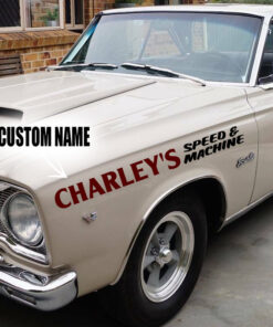 2 Pcs Personalized Hot Rod Garage Hood Cover Headlight Decor Vinyl Sticker 10006