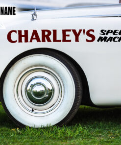 2 Pcs Personalized Hot Rod Garage Hood Cover Headlight Decor Vinyl Sticker 10006