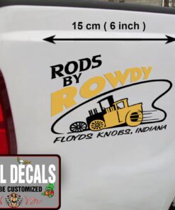 2 Pcs Personalized Hot Rod Garage Hot Rod Paint Car Lettering Vinyl Sticker 10005