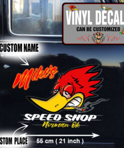 2 Pcs Personalized Hot Rod Garage Kustom Kulture Car Lettering Door Art Vinyl Sticker 10021
