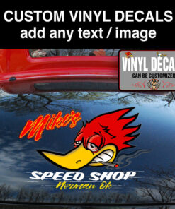 2 Pcs Personalized Hot Rod Garage Kustom Kulture Car Lettering Door Art Vinyl Sticker 10021