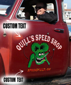2 Pcs Personalized Hot Rod Garage Kustom Kulture Low Brow Art Set 02 Vinyl Stickers 09770