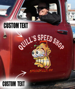 2 Pcs Personalized Hot Rod Garage Kustom Kulture Low Brow Art Set 02 Vinyl Stickers 09771