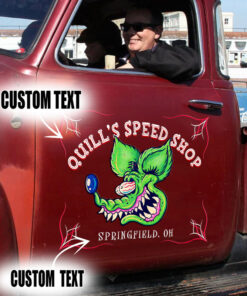 2 Pcs Personalized Hot Rod Garage Kustom Kulture Low Brow Art Set 02 Vinyl Stickers 09772