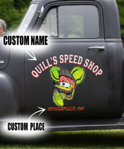 2 Pcs Personalized Hot Rod Garage Kustom Kulture Low Brow Art Set 02 Vinyl Stickers 09788
