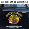 2 Pcs Personalized Hot Rod Garage Kustom Kulture Speed Shop Set 02 Vinyl Stickers 09854
