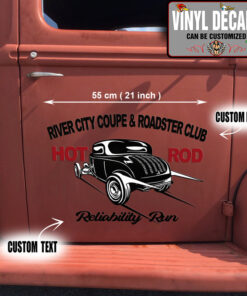 2 Pcs Personalized Hot Rod Garage Kustom Kulture Vinyl Sticker 09881