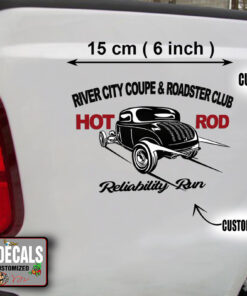 2 Pcs Personalized Hot Rod Garage Kustom Kulture Vinyl Sticker 09881