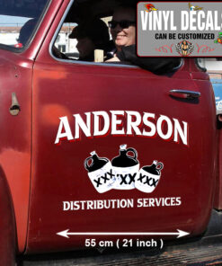 2 Pcs Personalized Hot Rod Garage Moonshine Distribution Service Vinyl Sticker 10100