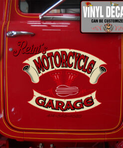 2 Pcs Personalized Hot Rod Garage Motorcycle Garage Pinstriping Garage Kustom Kulture Garage Vinyl Sticker 09998