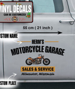 2 Pcs Personalized Hot Rod Garage Motorcycle Garage Pinstriping Garage Kustom Kulture Garage Vinyl Sticker 10047