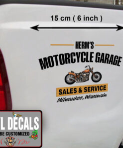 2 Pcs Personalized Hot Rod Garage Motorcycle Garage Pinstriping Garage Kustom Kulture Garage Vinyl Sticker 10047