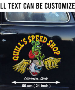 2 Pcs Personalized Hot Rod Garage Old School Garage Kustom Kulture Set 02 Vinyl Stickers 09858