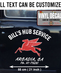 2 Pcs Personalized Hot Rod Garage Pegasus Vinyl Sticker 10035