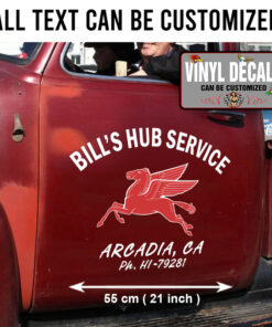 2 Pcs Personalized Hot Rod Garage Pegasus Vinyl Sticker 10035