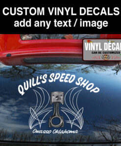 2 Pcs Personalized Hot Rod Garage Pinston Pinstriping Kustom Kulture Vinyl Sticker 10016