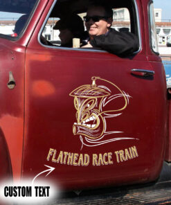 2 Pcs Personalized Hot Rod Garage Pinstripe Speed Shop Set 02 Vinyl Stickers 09736