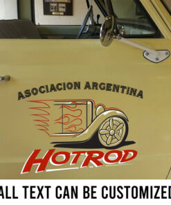 2 Pcs Personalized Hot Rod Garage Pinstripe Set 02 Vinyl Stickers 09768