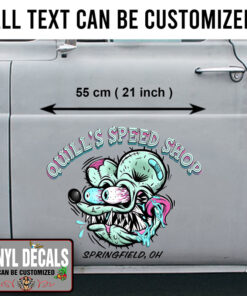 2 Pcs Personalized Hot Rod Garage Pinstriping Lowbrow Art Vintage Garage Vinyl Sticker 09929