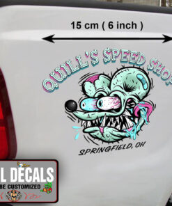 2 Pcs Personalized Hot Rod Garage Pinstriping Lowbrow Art Vintage Garage Vinyl Sticker 09929