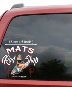 2 Pcs Personalized Hot Rod Garage Pinup Girl Speed Shop Set 02 Vinyl Stickers 09889