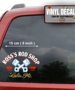 2 Pcs Personalized Hot Rod Garage Piston Car Lettering Vinyl Sticker 10004