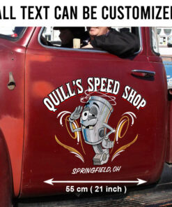 2 Pcs Personalized Hot Rod Garage Piston Kustom Kulture Pinstripe Set 02 Vinyl Stickers 09807