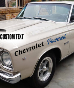 2 Pcs Personalized Hot Rod Garage Powered Hot Cover Vinyl Sticker 10028