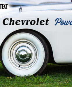 2 Pcs Personalized Hot Rod Garage Powered Hot Cover Vinyl Sticker 10028