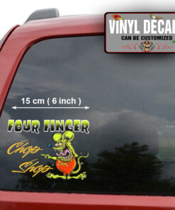 2 Pcs Personalized Hot Rod Garage Rat Fink Lowbrow Art Kustom Kulture Vinyl Sticker 10054