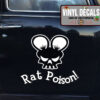 2 Pcs Personalized Hot Rod Garage Rat Poison Rat Fink Vinyl Sticker 10017