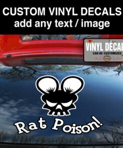 2 Pcs Personalized Hot Rod Garage Rat Poison Rat Fink Vinyl Sticker 10017
