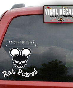 2 Pcs Personalized Hot Rod Garage Rat Poison Rat Fink Vinyl Sticker 10017