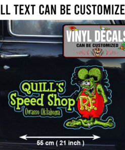 2 Pcs Personalized Hot Rod Garage Rat Poison Rat Fink Vinyl Sticker 10018