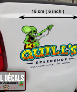 2 Pcs Personalized Hot Rod Garage Rat Rod Racing Lowbrow Art Kustom Kulture Vinyl Sticker 09961