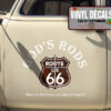 2 Pcs Personalized Hot Rod Garage Route 66 Rat Rod Vinyl Sticker 09977