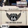 2 Pcs Personalized Hot Rod Garage Route 66 Rat Rod Vinyl Sticker 10052