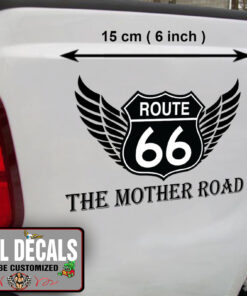 2 Pcs Personalized Hot Rod Garage Route 66 Rat Rod Vinyl Sticker 10052