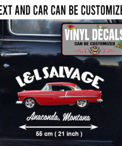 2 Pcs Personalized Hot Rod Garage Salvage Vinyl Sticker 09969