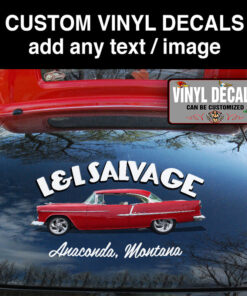 2 Pcs Personalized Hot Rod Garage Salvage Vinyl Sticker 09969