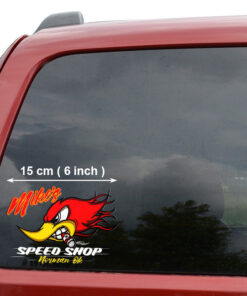 2 Pcs Personalized Hot Rod Garage Speed Shop Kustom Kultrure Old School Vinyl Stickers 09071