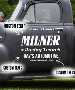 2 Pcs Personalized Hot Rod Garage Speed Shop Kustom Kultrure Old School Vinyl Stickers 09516