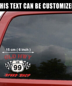 2 Pcs Personalized Hot Rod Garage Speed Shop Kustom Kultrure Old School Vinyl Stickers 09530