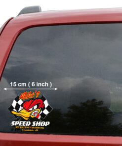 2 Pcs Personalized Hot Rod Garage Speed Shop Kustom Kultrure Old School Vinyl Stickers 09540