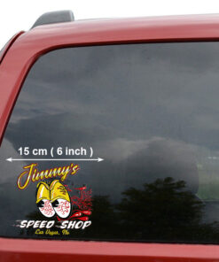 2 Pcs Personalized Hot Rod Garage Speed Shop Kustom Kultrure Old School Vinyl Stickers 09543