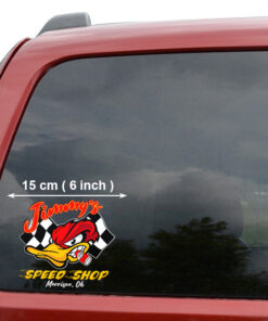 2 Pcs Personalized Hot Rod Garage Speed Shop Kustom Kultrure Old School Vinyl Stickers 09545